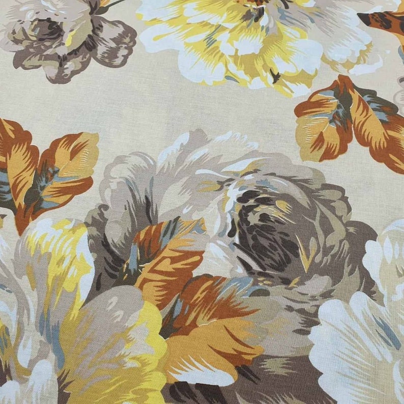 Peony fabric Watercolor peonies fabric Floral fabric by the yard-meter Big flower fabric Large print fabric with flowers 100% cotton 94wide image 10