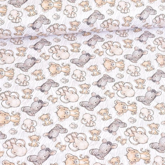 Baby Safari Fabric Cute Zoo Animals Fabric by the Yardmeter Etsy