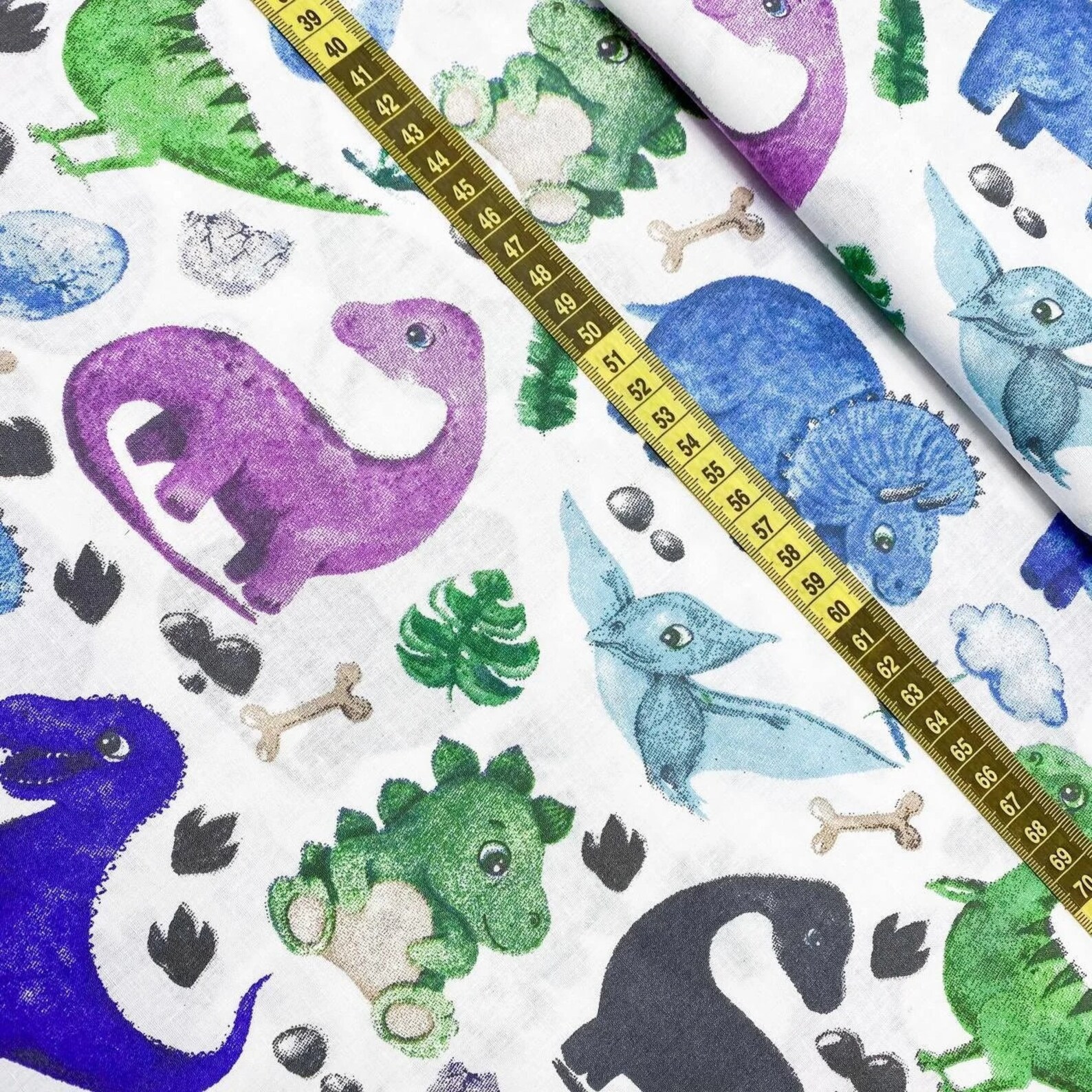 Dinosaur Cotton Fabric by the Yardmeter Dino Print Fabric for Etsy