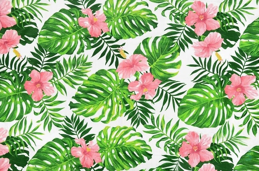 Tropical Flower Fabric Hawaii Cotton Fabric by the Yardmeter Etsy