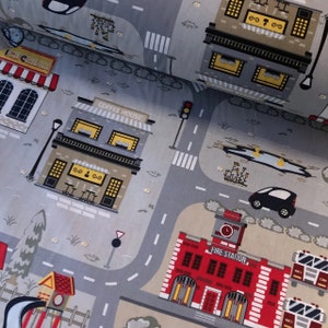 Playmat fabric City Road map fabric Car fabric by the yard-meter Play fabric Baby boy fabric Cotton fabric for boys & girls Preschool fabric image 8