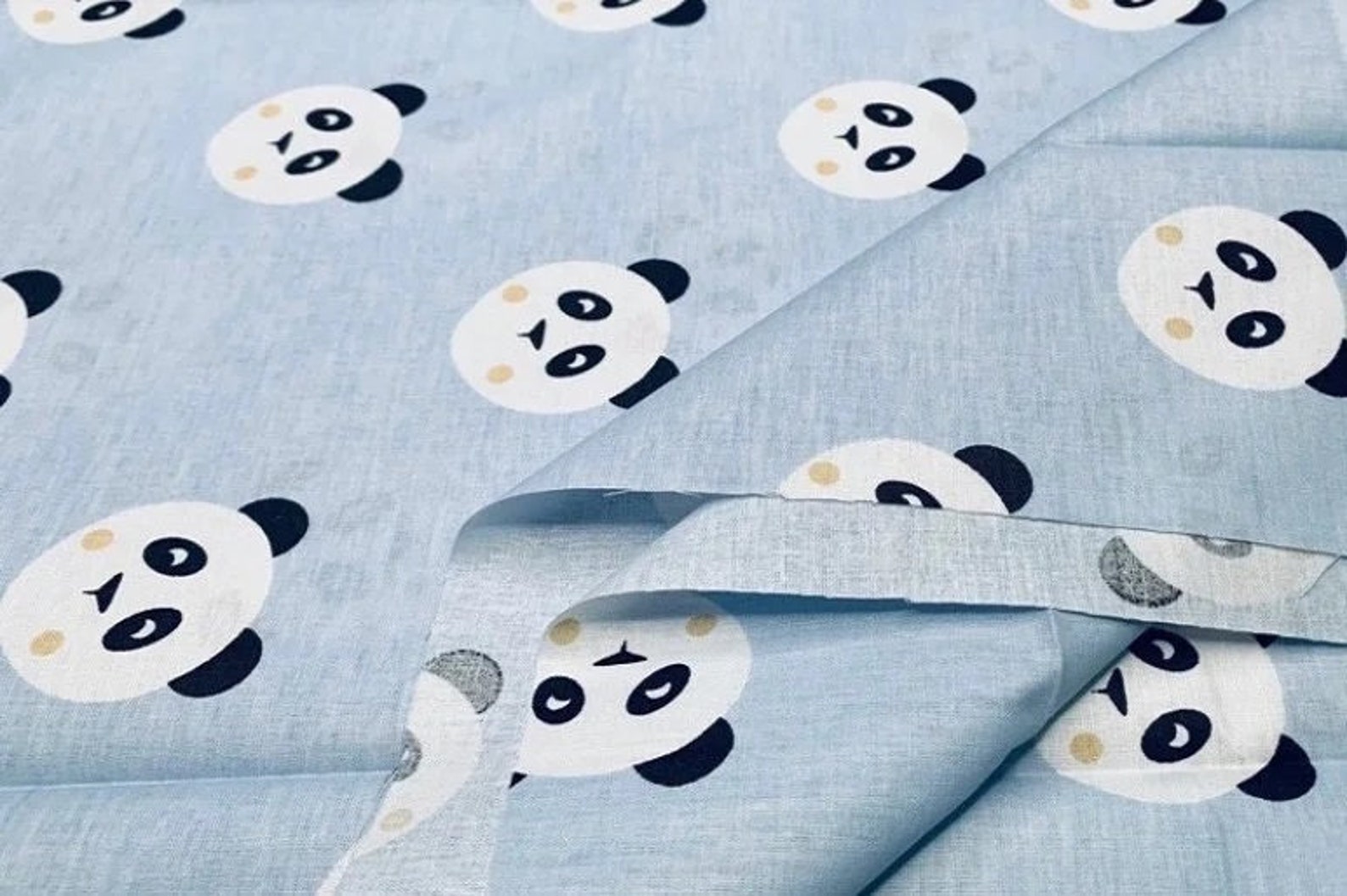 Panda fabric Grey nursery Baby boy cotton fabric by the yard Etsy