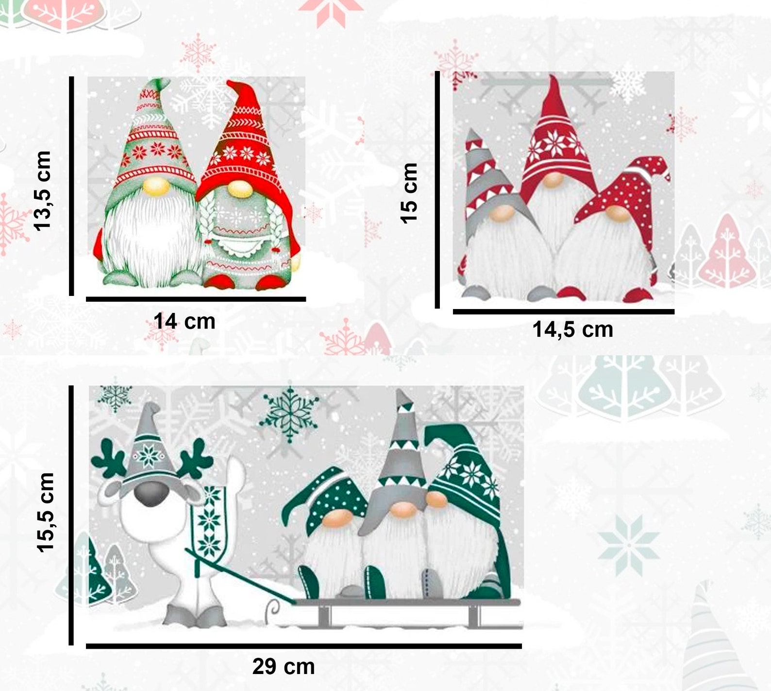 Gnome fabric Christmas cotton fabric by the yard Winter whimsy Etsy