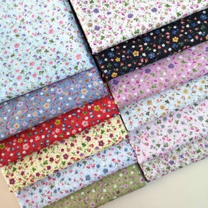 Small flower fabric Mini floral fabric Tiny flowers fabric Small print fabric by the yard Floral cotton material for quilting patchwork