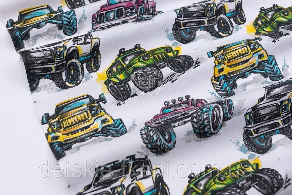 Jeep fabric by the yard meter Trucks cotton fabric for boys Etsy