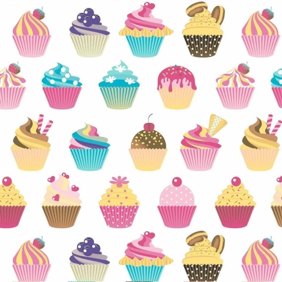 Food Print Fabric Sweets Fabric Cake Fabric Dessert Fabric Etsy