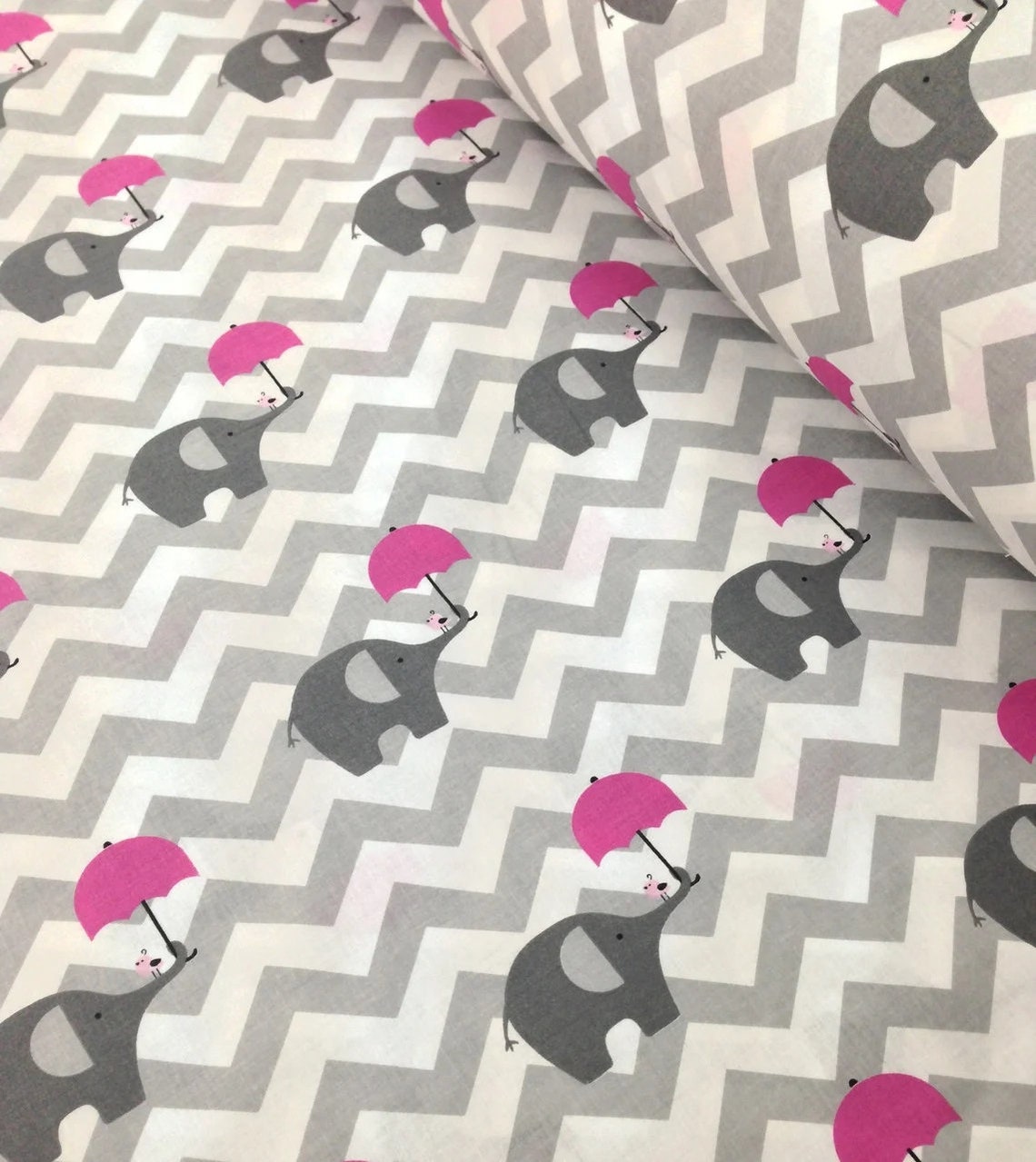 Elephant fabric Nursery cotton fabric by the yard meter Etsy