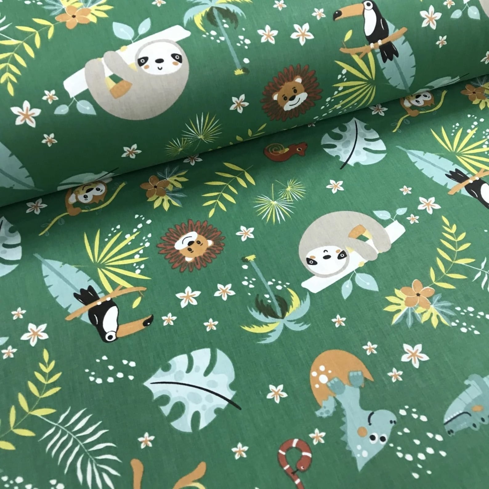 Jungle animals fabric African animals print Safari nursery Etsy