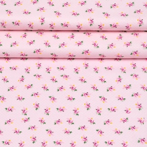 Floral fabric Rose Pastel cotton fabric Shabby chic fabric Provence fabric by the Yard-Meter Romantic fabric with flowers Small print fabric