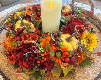 Harvest Candle Wreath Centerpiece
