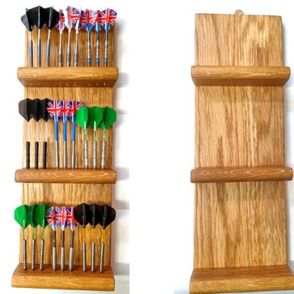 DART CRAFT | Solid oak dart holder | Holds 9 sets of darts | Handcrafted in UK