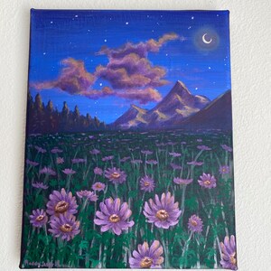 Purple Night acrylic painting