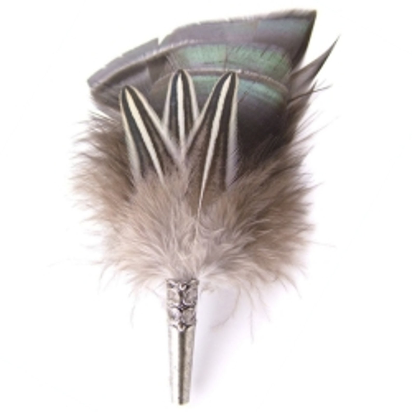 Bronze Turkey Feather Hat Feather or Brooch Pin. Use on Tweed Etsy