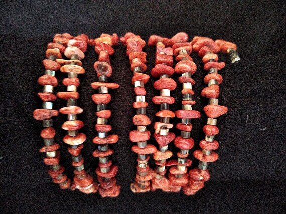 Outstanding Vintage Coral Chip Bracelet. - image 1