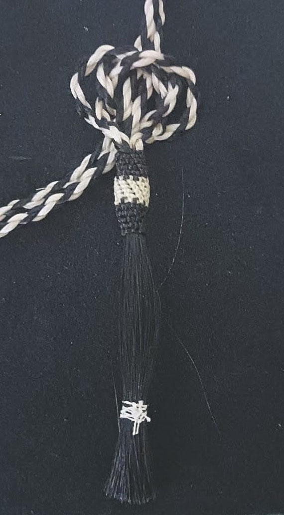 Black and White Horse Hair Bolo, with Horse Hair … - image 3