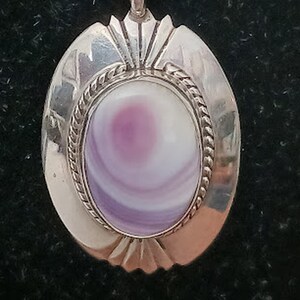 Sterling Silver Wampum Pendant, with SS Chain