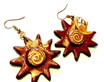 Abstract Sun Earrings