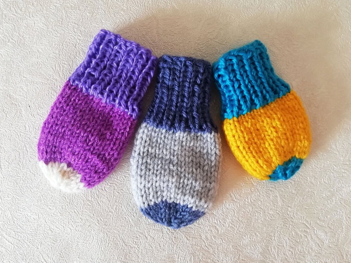 Baby Mittens Pattern Easy Knit Pattern Mitten Pdf Knitting Etsy