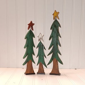 Wooden stars for christmas trees