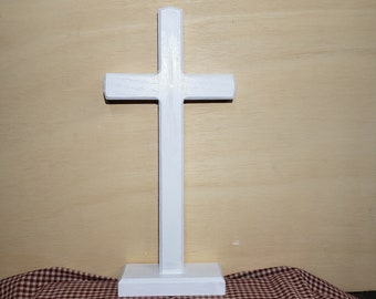 Details about   Farmhouse style white ornate free-standing ceramic cross decor figurine 