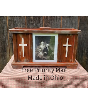Rustic Cremation Urn: Companion Urn with Photo Slot, Aged Finish, FREE PRIORITY SHIPPING