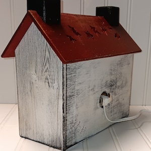 Primitive Wood House,Light Up House, House with Star Cut-Out Roof, Lamp, Night Light, FREE PRIORITY SHIPPING image 6