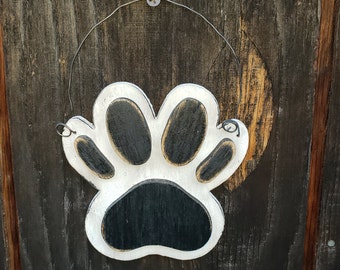 Dog Paw Ornament, Primitive Dog Paw Ornament, Pet Ornament