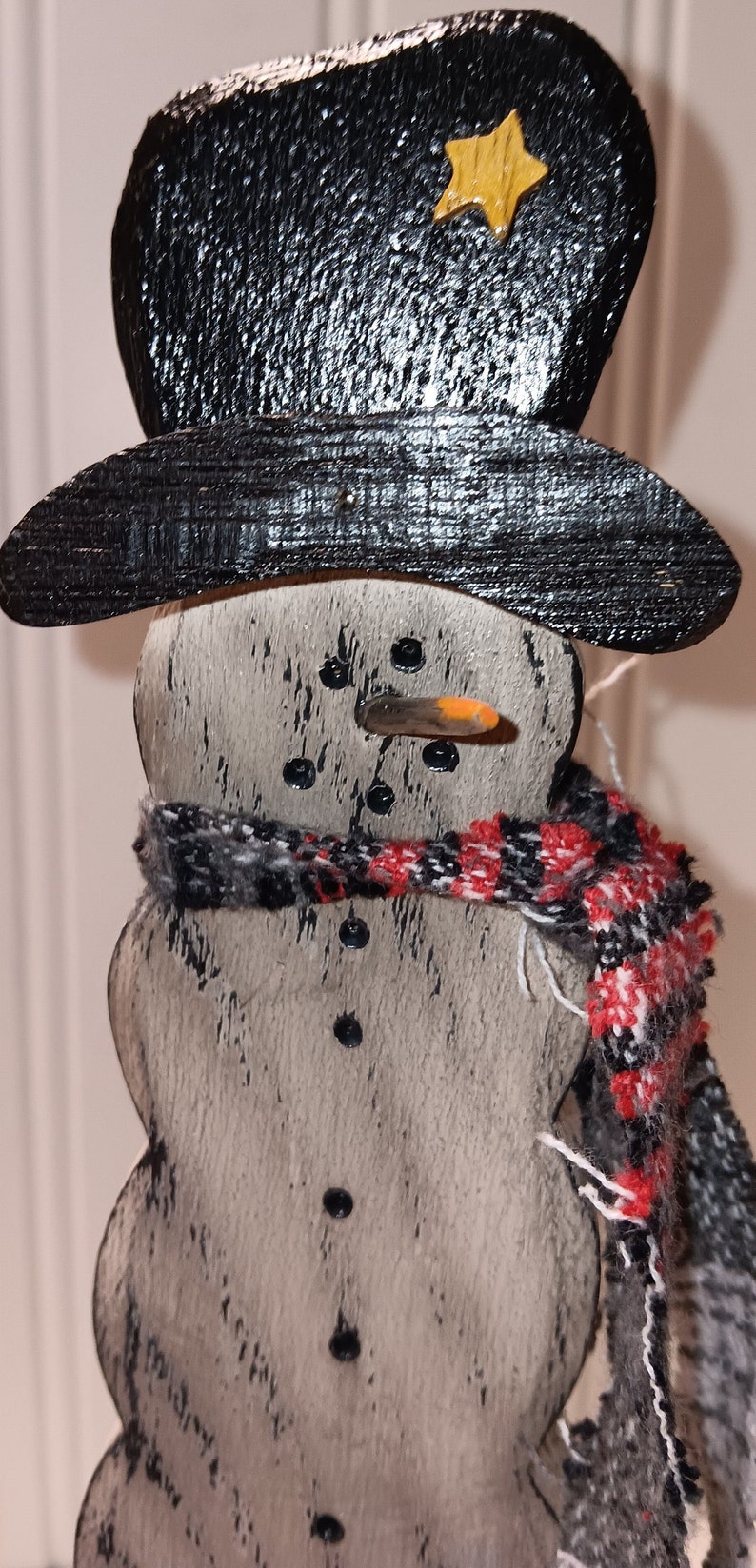 Snowmen, Snowman Trio, Wood Snowman Trio, Primitive Snowman, Distressed Snowmen, FREE PRIORITY SHIPPING zdjęcie 3