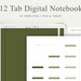 12 Tab Digital Notebook, Hyperlinked PDF, Lined, Grid, Dotted, Blank ...