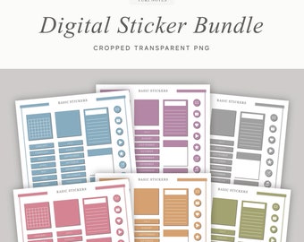Digital Stickers, Transparent PNG, Pre-cropped, Sticky notes, Labels, Months, Days, Bullet Journal, Digital Planner, Goodnotes, Notability