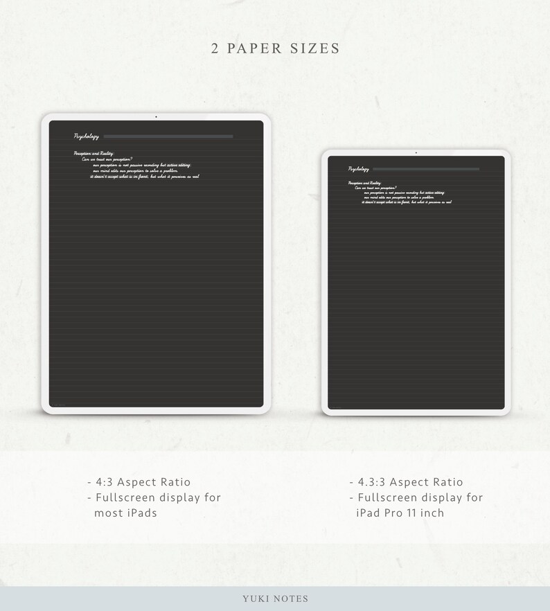 Narrow Ruled Notepad Digital Notebook Goodnotes Template Etsy