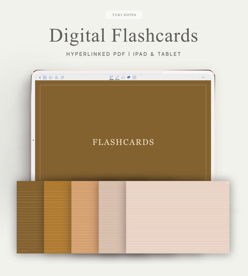125 Digital Flashcards Hyperlinked PDF Lined Grid Dotted Etsy