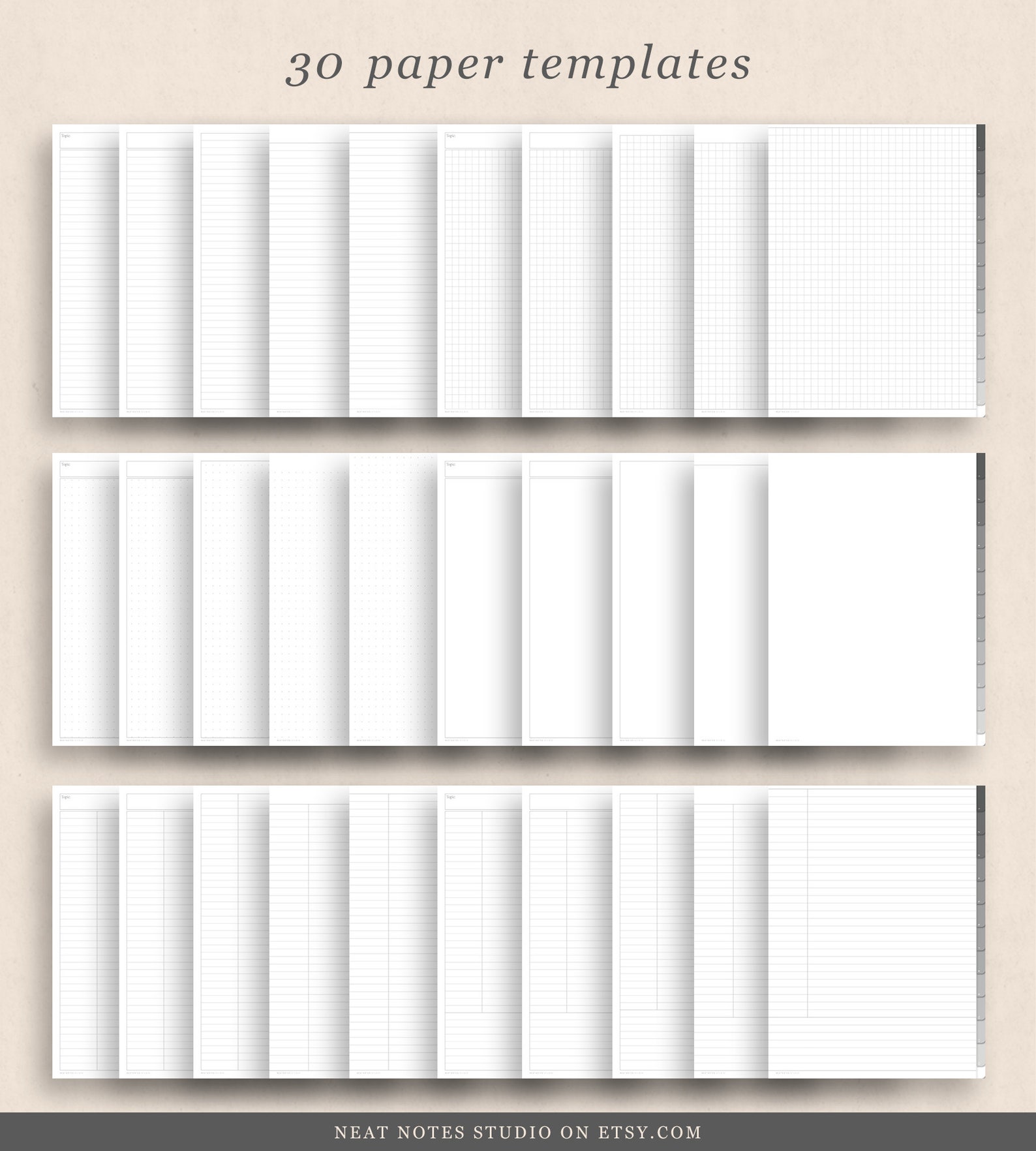 Undated Digital Planner Goodnotes Template Hyperlink Tabs Etsy