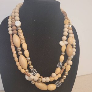 Lydell NY   multi strand wooden   necklace