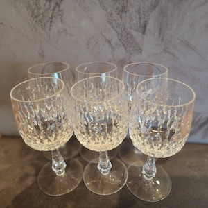 Gorham Chantilly Crystal Water Goblets-crystal stemware-water goblets- glass water-elegant water glasses -crystal drinking water-stemware.