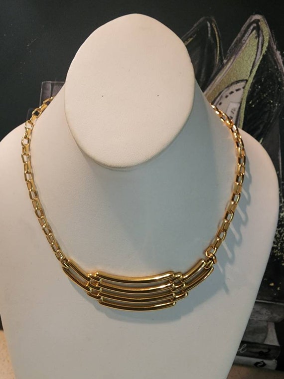 Vintage Gold Tone  chunk   necklace Necklace