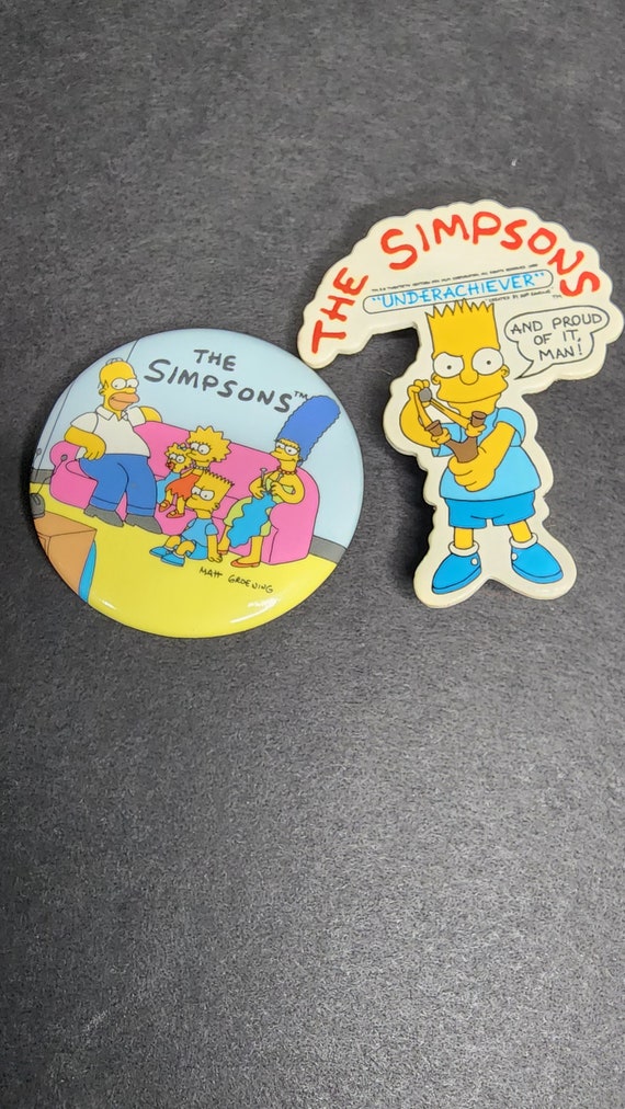 Vintage 20th Century Fox Bart Simpson Pin Badge 1… - image 2