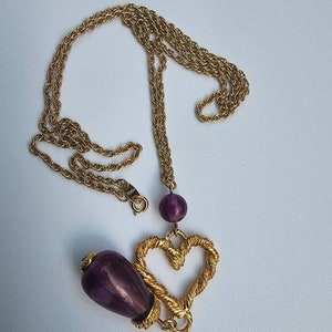 Avon long vintage necklace- goldtone signed avon necklaces - retro necklace -avon antique