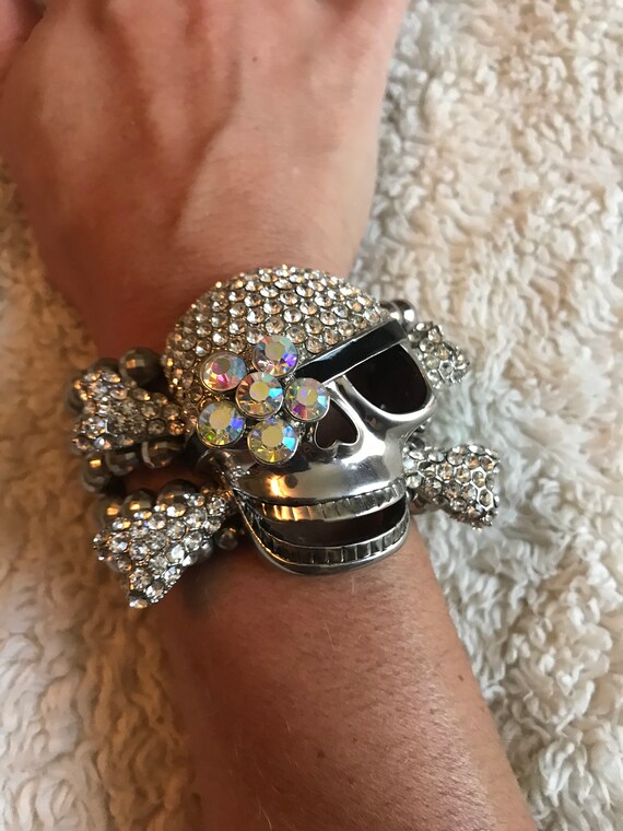 Biker on sale skull bracelet