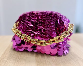 ARIEL Crochet Sequin Handbag