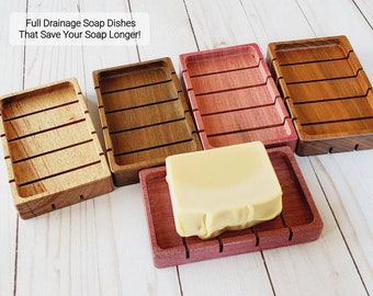 Soap Dish/Soap Saver Brazilian Hardwood With Soap Recess And Drain Slots Handmade Reclaimed Wood Bath Soap/ Eco Friendly USA Made