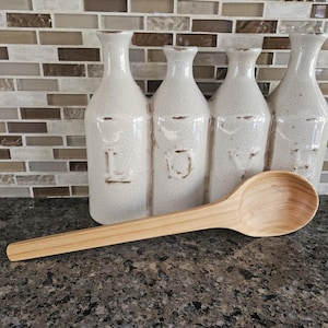Handmade Wooden Spoon Made From Reclaimed Cherry Hardwood/Kitchen Utensils Decor Unique Gift Ideas Cooking Gadgets/Eco Friendly USA Made