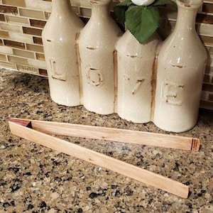 Handmade Wooden Tongs/ Toaster Tongs/Made With Reclaimed Brazilian Hardwood/ Kitchen Utensils Unique Cooking Gadgets/Eco Friendly USA Made