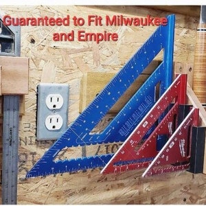 Speed Square Holder/Guarantee To Fit Red Milwaukee Speed Squares/Under And Wall Mountable/Speed Square Organizer Eco Friendly USA Made