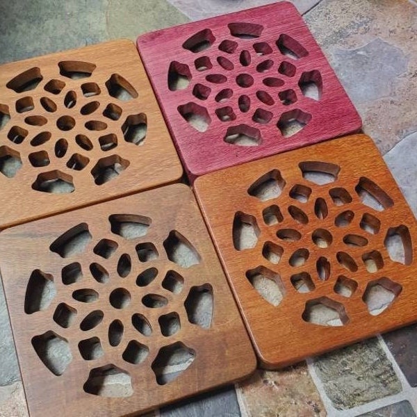 Carved Wood Trivet Etsy