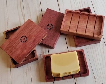 Wood Soap Dish With Soap Recess And Drain Slots Handmade Reclaimed Wood Gift Bath Bathroom Bath Soap Eco Friendly USA Made Soap Tray