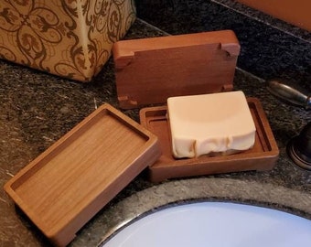 USA Made Soap Dish With Feet and Soap Recessed No Water Drain  Made With Brazilian Hardwood Custom Handmade Soap Holder