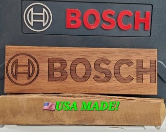 Bosch Wall Sign Decor/Garage Shop Woodshop wooden engraved sign/Wall Art/Made from Reclaimed Brazillian Hardwood Eco Friendly USA Made