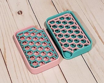 3D Printed Honeycomb Geogrid Soap Dish with Tray/Free Shipping/ Made with Eco Friendly Material/USA Made