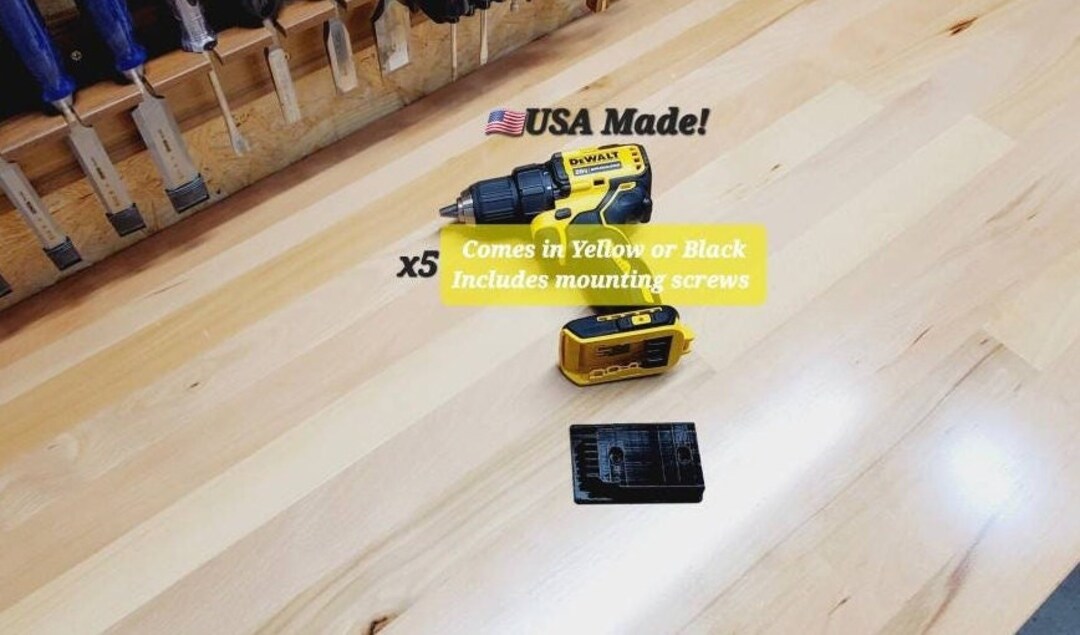 12-Pack Wall Mount Tool Holders For Milwaukee M18 & Dewalt 20V Drills – Yellow, With Screws Included - View #10